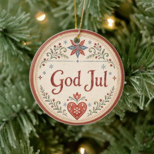 Nordischer Gott Jul   Norwegisches Weihnachten Keramik Ornament