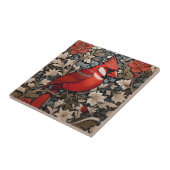 Nordischer Kardinal Bird William Morris Inspiriert Fliese (Seite)