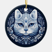 Nordischer Katzen-Schmuck Keramik Ornament (Vorne)