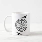 Nordischer Kompass, Runen, Huginn, Muninn, Viking Kaffeetasse (Links)