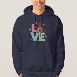 Nordischer Liebes-Gnom: Whimsical Pastel-Herz  Hoodie