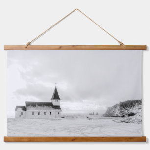 Nordischer Minimalismus Wandteppich Mit Holzrahmen