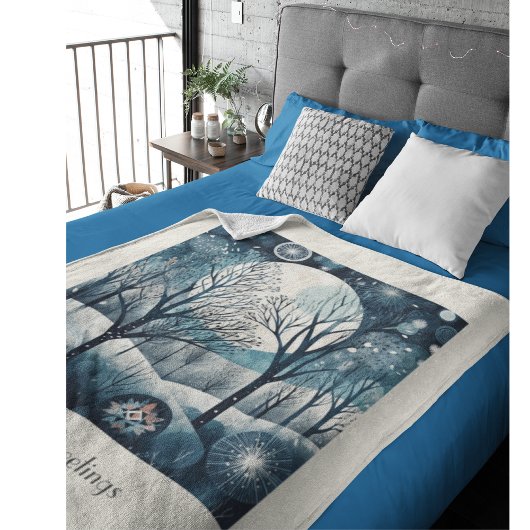 Nordischer Moonlit-Wald, kundenspezifisch Fleecedecke