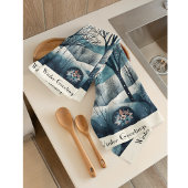 Nordischer Moonlit-Wald, kundenspezifisch Geschirrtuch