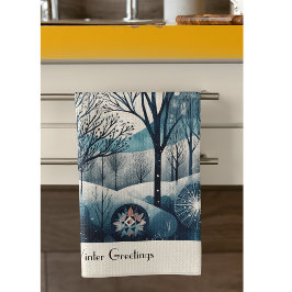 Nordischer Moonlit-Wald, kundenspezifisch Geschirrtuch