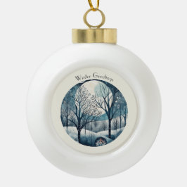 Nordischer Moonlit-Wald, kundenspezifisch Keramik Kugel-Ornament