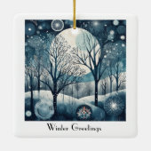 Nordischer Moonlit-Wald, kundenspezifisch Keramikornament (Rückseite)