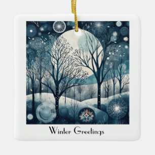 Nordischer Moonlit-Wald, kundenspezifisch Keramikornament