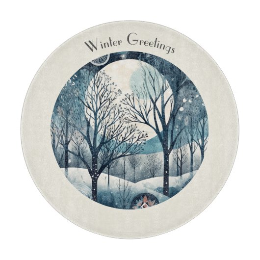 Nordischer Moonlit-Wald, kundenspezifisch Schneidebrett (Vorderseite)