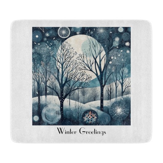 Nordischer Moonlit-Wald, kundenspezifisch Schneidebrett (Vorderseite)