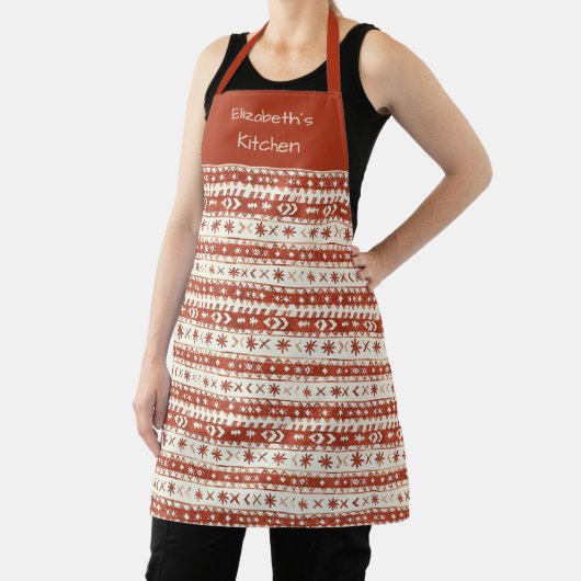 Nordischer Pullover Muster Individueller Name Feie Schürze (InSitu)