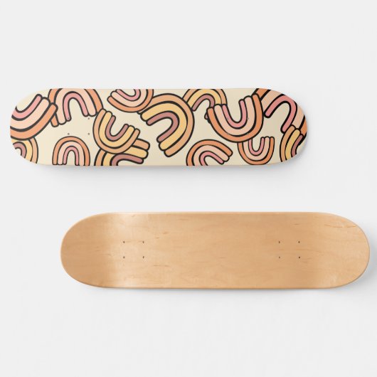 Nordischer Regenbogen Bohemische Regenboote Neutra Skateboard (Horizontal)