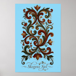 Nordischer Rosemaling Poster, Skogens Sjel Skandin Poster