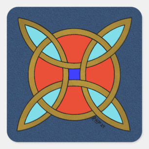 Nordischer Schutz vor Hexerei oder Hexenknochen Quadratischer Aufkleber