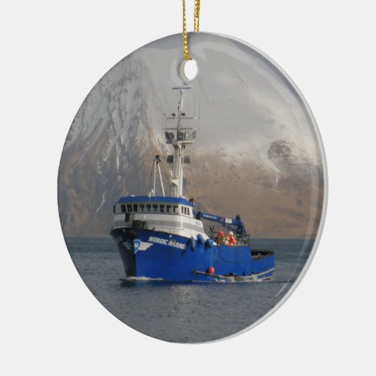 Nordischer Seemann, Krabben-Boot im Keramikornament (Links)