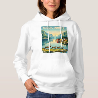 Nordischer Sommer – Vintage Skandinavische Fjordre Hoodie