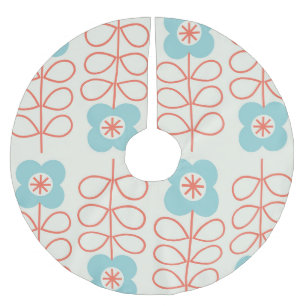 Nordischer Stil geometrisches florales Vintage. Polyester Weihnachtsbaumdecke