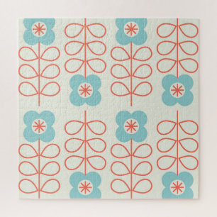 Nordischer Stil geometrisches florales Vintage. Puzzle