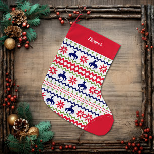 Nordischer Stil Rodeo Cowboy Muster Weihnachten Großer Weihnachtsstrumpf