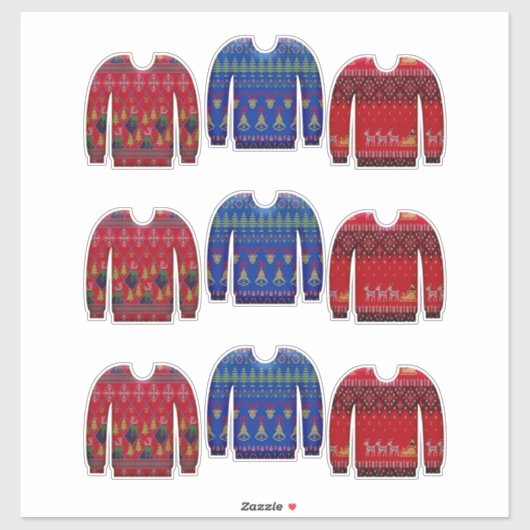 Nordischer Strick Pulli Aufkleber (Blatt)