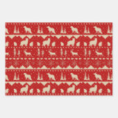 Nordischer Sweater Beige Red White Winter Animals Geschenkpapier Set (Vorderseite 2)