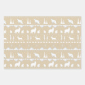 Nordischer Sweater Beige Red White Winter Animals Geschenkpapier Set (Vorderseite 3)