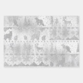 Nordischer Sweater Silver Winter Tiere auf Silber Geschenkpapier Set (Vorderseite 2)