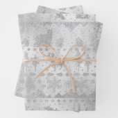 Nordischer Sweater Silver Winter Tiere auf Silber Geschenkpapier Set (Beispiel)