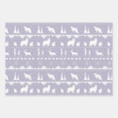 Nordischer Sweater Weißrosa Lila Wintertiere Geschenkpapier Set (Vorderseite 2)