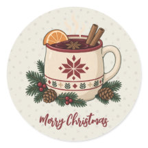 Nordischer Weihnachts-Glühweinbecher mit Kiefernmo