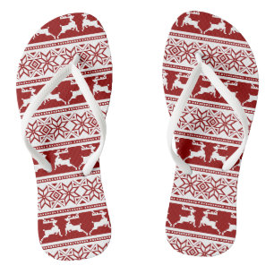Nordischer Weihnachtsskandinavischer Rentier Badesandalen