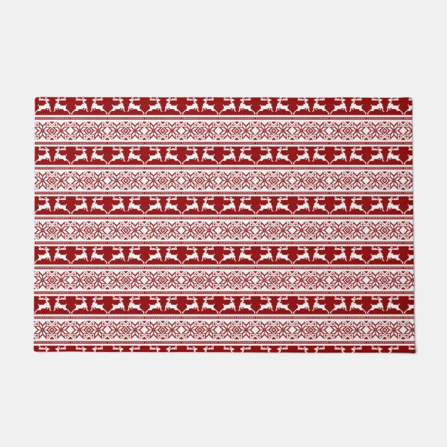 Nordischer Weihnachtsskandinavischer Rentier Fußmatte (Vorderseite)