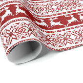 Nordischer Weihnachtsskandinavischer Rentier Geschenkpapier (Rolleneckpunkt)