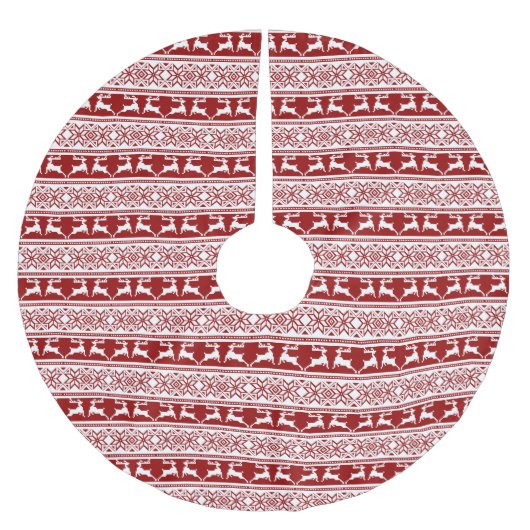 Nordischer Weihnachtsskandinavischer Rentier Polyester Weihnachtsbaumdecke (Vorderseite)