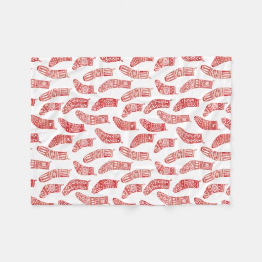 Nordischer WeihnachtsStrumpf Fleecedecke (Vorderseite (Horizontal))