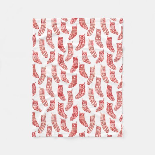 Nordischer WeihnachtsStrumpf Fleecedecke (Vorderseite)