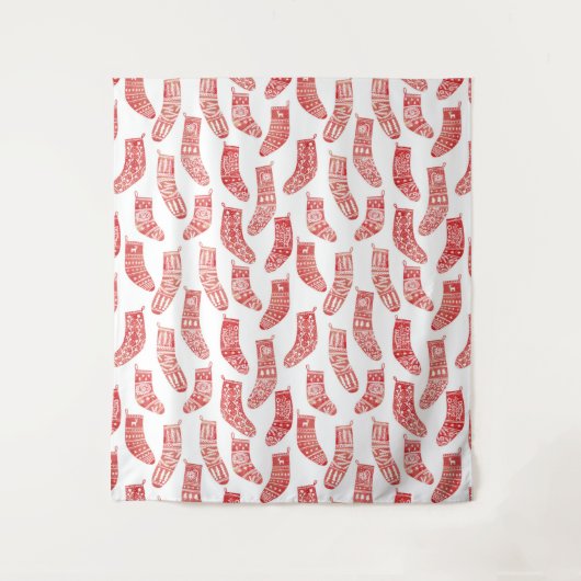 Nordischer WeihnachtsStrumpf Wandteppich (Vorderseite)