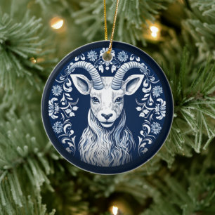 Nordischer Widder-Schmuck Keramik Ornament