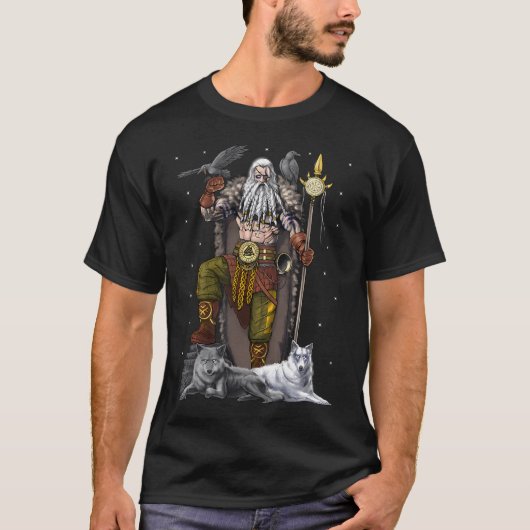 Nordischer Wikinger Gott Odin T-Shirt (Vorderseite)