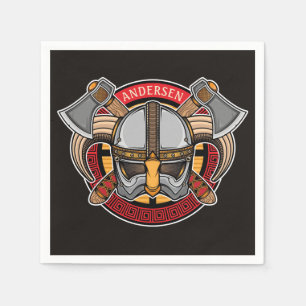 Nordischer Wikinger-Krieger ADD NAME Norde Axt Nor Serviette