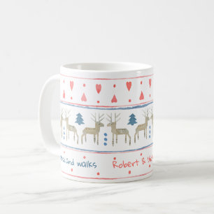 Nordischer Winterwald mit individuellem Text und N Kaffeetasse