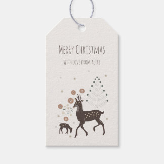 Nordischer Winterwaldhirsche Geschenkanhänger