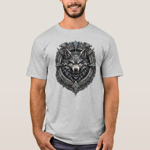 Nordischer Wolfswappen Wikinger-Mythologie Fantasy T-Shirt