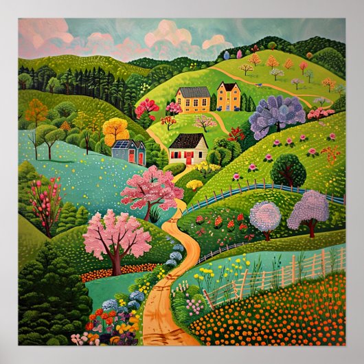 Nordisches Abstrakt geometrisches Poster (Matte) (Vorne)