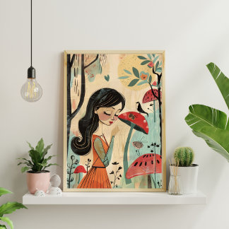 Nordisches Abstraktes geometrisches Poster 12x18