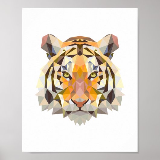 Nordisches geometrisches Tigerdesign Poster (Vorne)