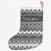 Nordisches Grau Kleiner Weihnachtsstrumpf (Rückseite)