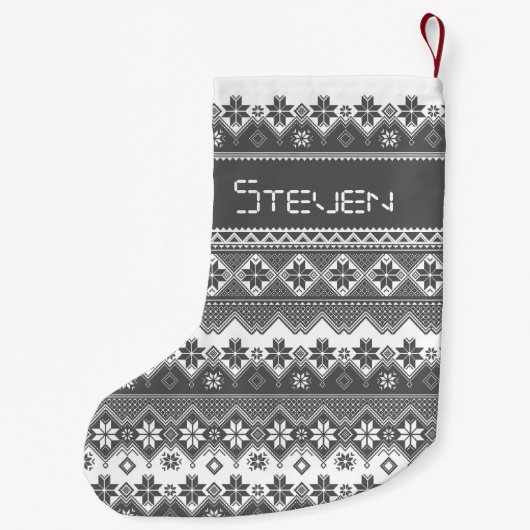 Nordisches Grau Kleiner Weihnachtsstrumpf (Rückseite)