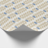 Nordisches Lorbeer-Blumen-Streifenmuster Geschenkpapier (Ecke)