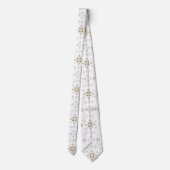 Nordisches Muster für Weiß und Gold Krawatte (Rückseite)